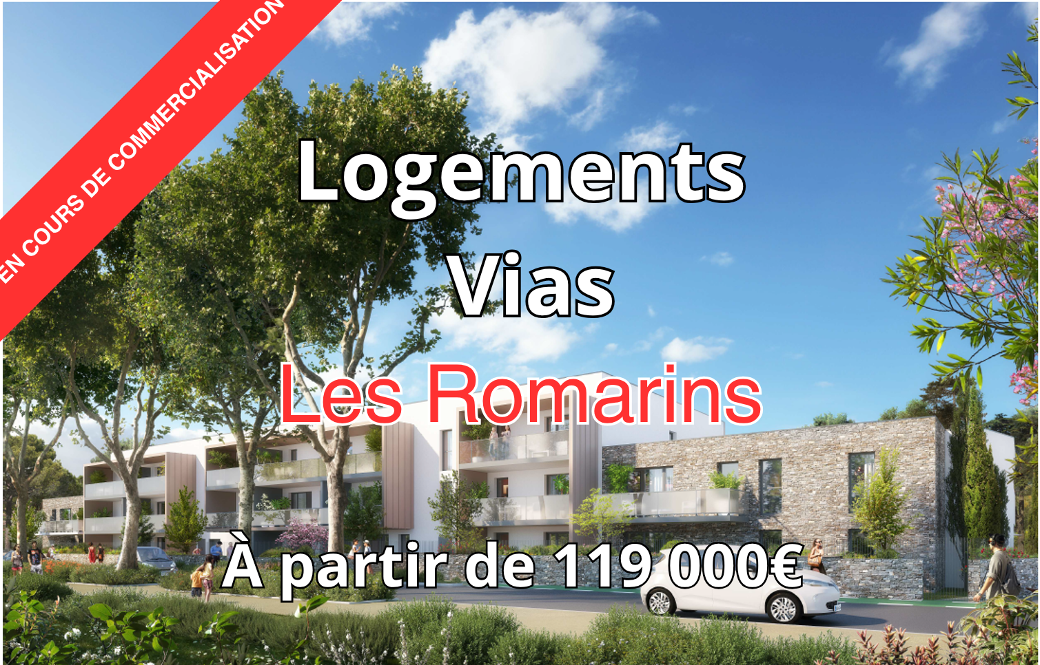 Appartements neufs à Vias – résidence Les Romarins, à partir de 119 000 €